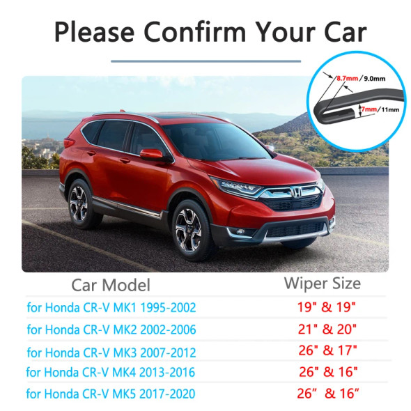 For Honda CR-V 1995~2020 CRV CR V Car Wiper Blades Stickers Windshield Wipers 2012 2013 2014 2015 2016 2017 2018 Car Accessories