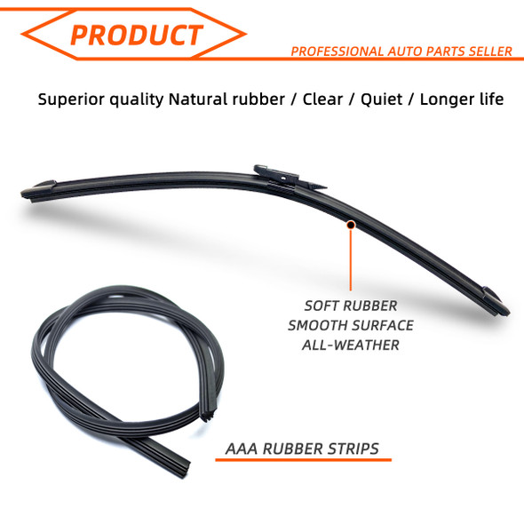 Car Front Windshield Wipers For Mercedes Benz 2013-2015 Wiper Blade Rubber 24"+19" Car Windshield Windscreen Accessories