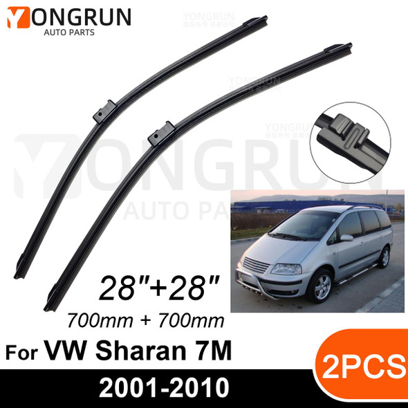 Car Front Windshield Wipers For VW Sharan 7M 2001-2010 Wiper Blade Rubber 28"+28" Car Windshield Windscreen Accessories