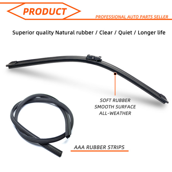 Car Front Windshield Wipers For BYD E5 2015-2022 Wiper Blade Rubber 24"+16" Car Windshield Windscreen Accessories