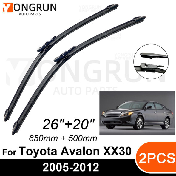 Car Front Windshield Wipers For Toyota Avalon XX30 2005-2012 Wiper Blade Rubber 26"+20" Car Windshield Windscreen Accessories
