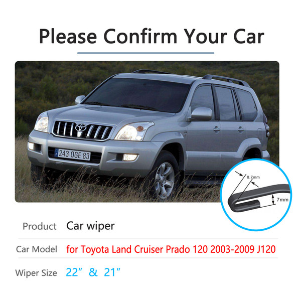 For Toyota Land Cruiser Prado J120 120 2003~2009 Front Windscreen Windshield Wipers Car Accessories 2004 2008 Car Wiper Blade