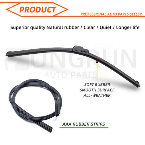 3PCS Car Wiper for Great Wall FLORID 2008-2011 Front Rear Windshield Windscreen Wiper Blade Rubber Accessories