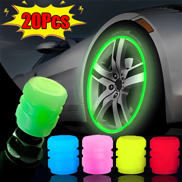 20Pc Luminous Valve Caps Fluorescent Night Glowing Decor Car Motorcycle Bicycle Wheel Hub Valve Stem Cap Styling Car Accessories 20Pc Luminous Valve Caps Fluorescent Night Glowing Decor Car Motorcycle Bicycle Wheel Hub Valve Stem Cap Styling Car Accessories