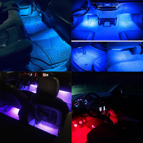 Universal Car RGB Ambient Lights LED Strips Interior Lamps 8 Colors Decorative Off Road 4x4 SUV Automobile Accessories Smart 12V