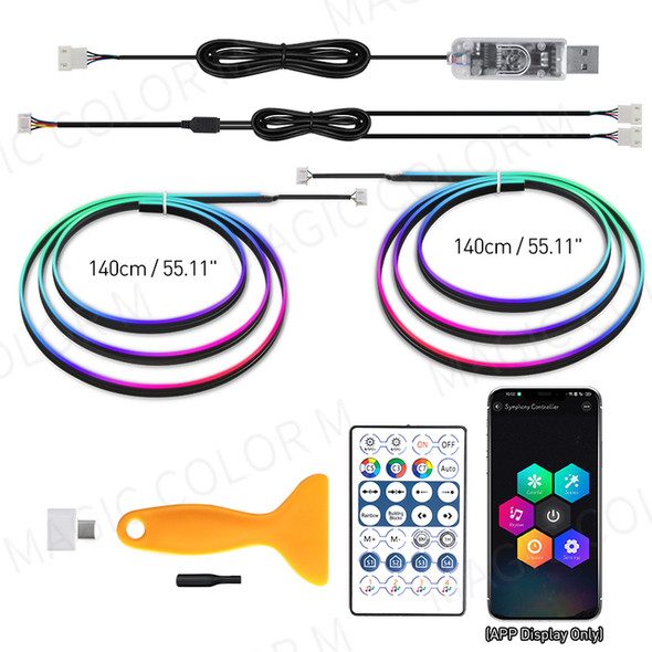 Car Ambient Lights Automatic OFF Module 30 60 Seconds Tesla Glove Box USB Expansion Dock Symphony 140cm Strips for Model 3 Y S X
