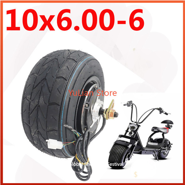 10x6.00-6 motor wheel 10 inch wheels tire with hub for Harley Citycoco electric scooters Parts