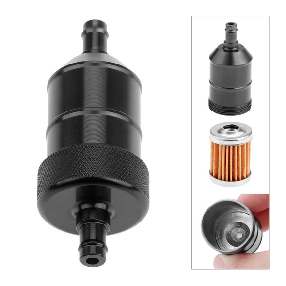 Universal 8mm 5/16'' Motorcycle Fuel Filter Car Petrol Diesel Inline for Motorcycle Scooters Chrome Aluminum Fuel Filters 5Color