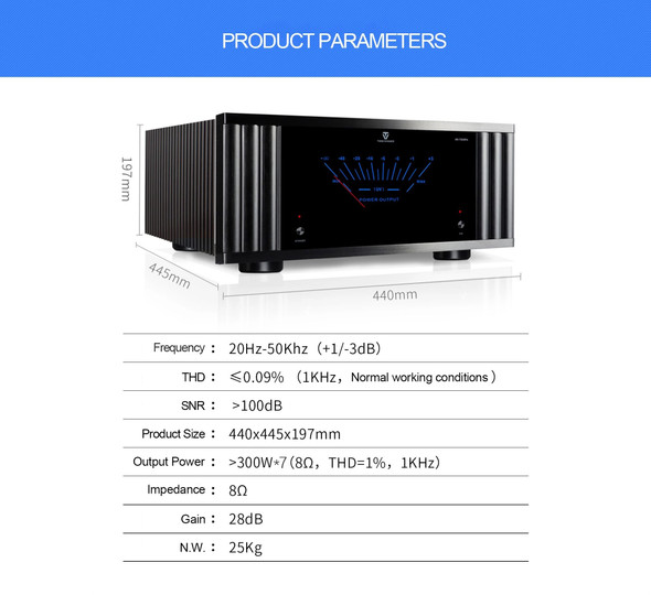 Tonewinner 7 Channels 2100Watts Amplifier Audio Power Professional