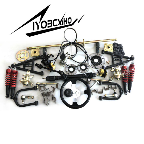 Whole Set Accessories for Making ATV&UTV Motor Front Suspension with Steering System and 1M Rear Axle with One to Three Brake