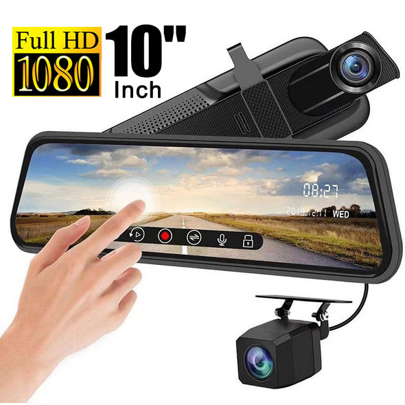 Mirror Camera for Car Touch Screen Video Recorder Rearview mirror Dash Cam Front and Rear Camera Mirror DVR Black Box