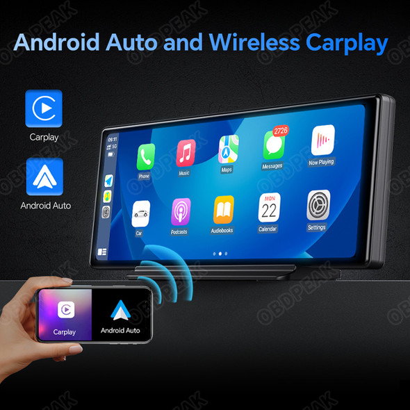 OBDPEAK T30 Car DVR Rearview Mirror Camera WIFI Android 12 Dash Cam GPS Navigation Carplay Android Auto Ai Screen Video Recorder