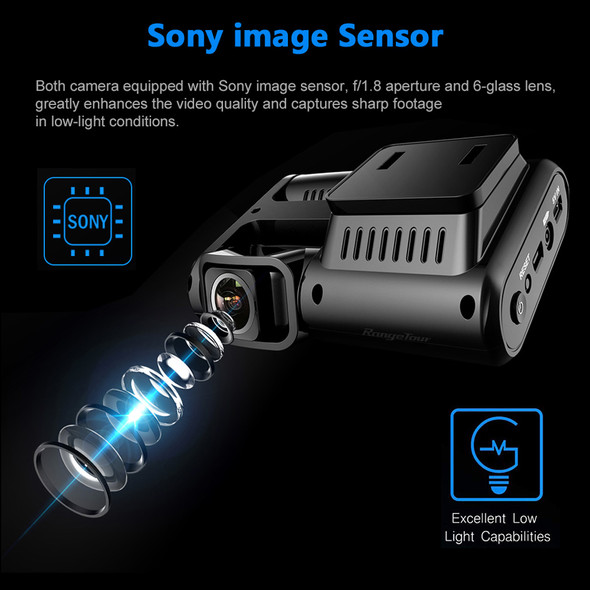 4K 2160P WIFI GPS Logger Dual Lens Car DVR Novatek 96663 Chip Sony image Sensor Night Vision Dual Camera Dash Cam Recorder D30H