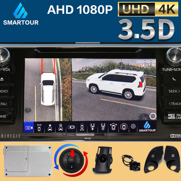 SMARTOUR 360 Degree Car Camera 1080P 3.5D Surround View 4K UHD DVR Bird’s Eye View DIY System For Toyota Prado/Land Cruiser