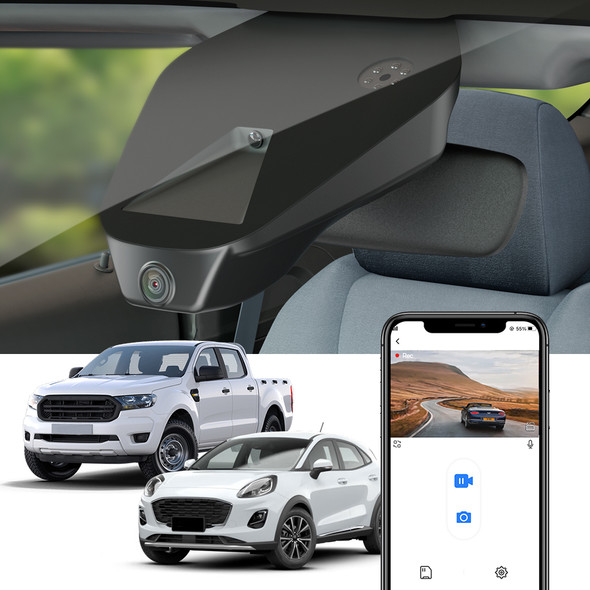 Dash Cam for Ford Ranger Raptor XLT Wildtrak Off Road Limited 2019-2023, for Puma 2020-2023, FITCAMX 4K OEM Car DVR Dashcam