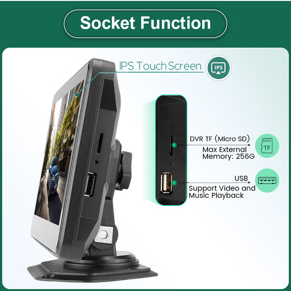 GreenYi 7 inch Touch Screen 4 CH Split Screen BSD Radar Alarm Car DVR Recorder Parking Monitor With 4PCS 1080P AHD Backup Camera