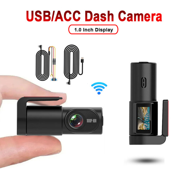 Mini Small Compact USB 1080P FHD Car DVR Camera Dash Cam Video Recorder Wide Angle WIFI Dashcam ACC 24Hrs Packing Monitoring