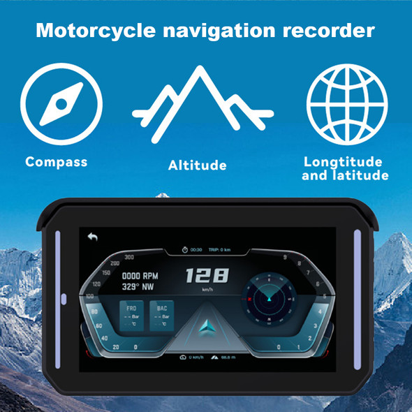 5 Inch Motorcycle Wireless CarPlay/Android Auto Dash Cam DVR Recording Camera GPS Navigator Motor Tire Pressure Monitor System