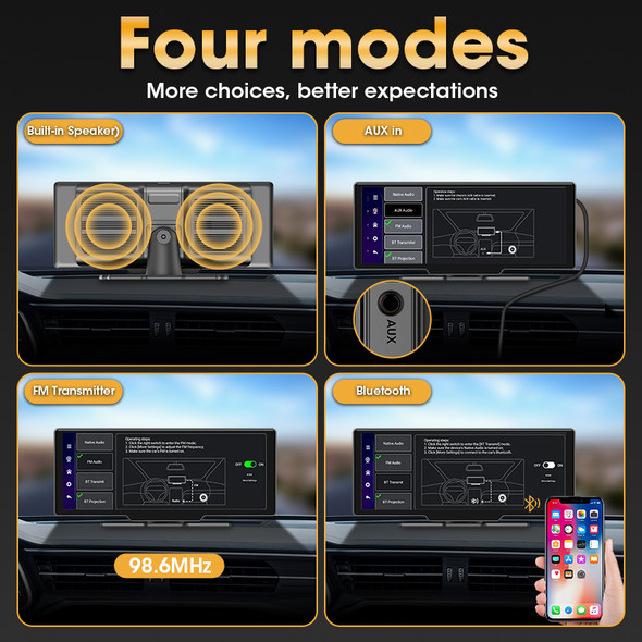 Jansite 8 Core 10.26" Car DVR Android 13 CarPlay & Android Auto 2 in 1 Car Dash Camera 5G WiFi GPS FM AUX U Disk 5.1 Bluetooth