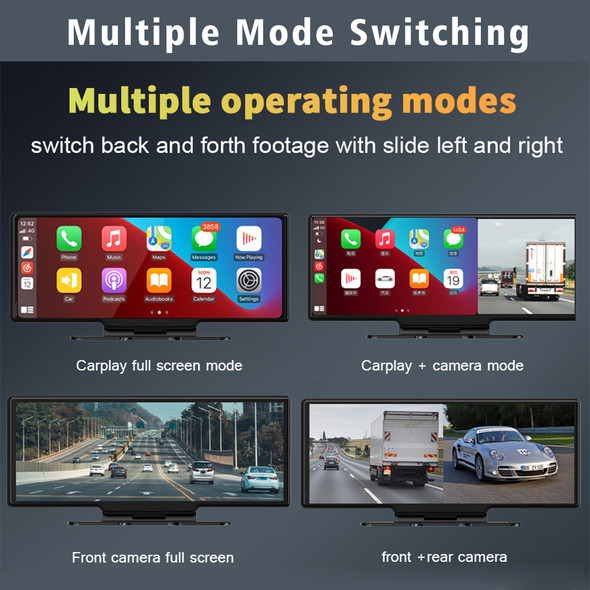 10.26 Inch Dash Cam 4K CarPlay Android Auto Car Dvr Wireless 5G WiFi Bluetooth AUX Dashcam GPS Track FM Video Recorder Camera