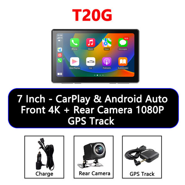 7 Inch 4K Dash Cam 2160P Car DVR Carplay Android Auto Video Drive Recorder Stream Dashcam Truck Car Camera 5G Wifi GPS Track AUX