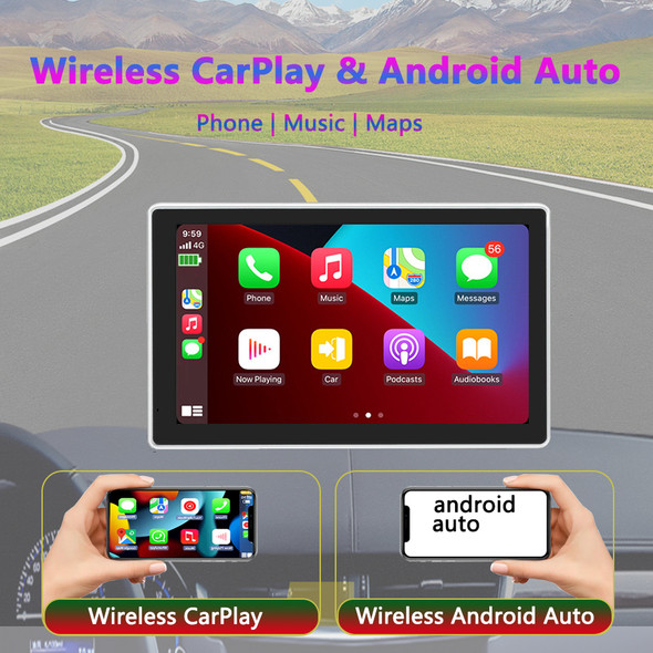 7" 4K Dash Cam Wireless CarPlay & Android Auto Dashboard Car DVR Camera With WiFi GPS Navigation Night Vision 24h Park Monitor