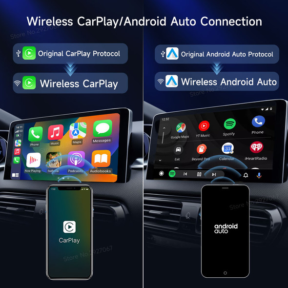 CarlinKit 5.0 & 4.0 Wireless CarPlay Mini Adapter Android Auto Dongle Smart Car Play Box for iOS & Android BT Wifi Auto Connect