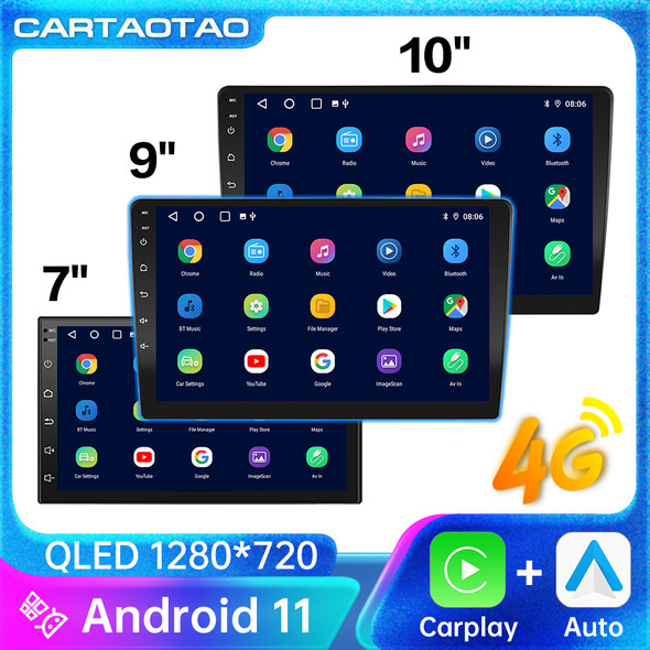 Android 11 CarPlay car radio Android Auto GPS multimedia player 2 DIN universal 7/9/10 inch Car stereo WiFi player 1028*720 2din