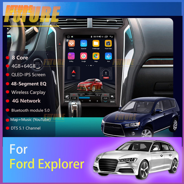 8G+256GB Android011.0 For Ford Explorer 2014-2019 All In One Car Tesla Screen Audio Intelligent System Radio 2Din Video Players