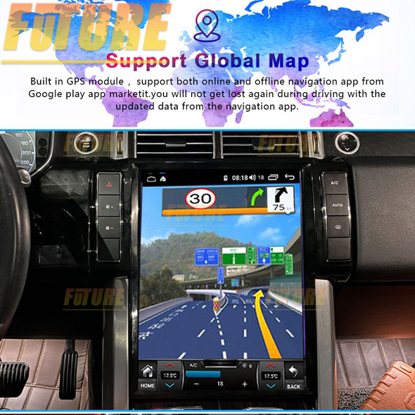 For Land Rover Range Rover Sport 2013-2017 All In One Car Tesla Screen Audio Intelligent System Radio 2Din Video Players 8G+256G