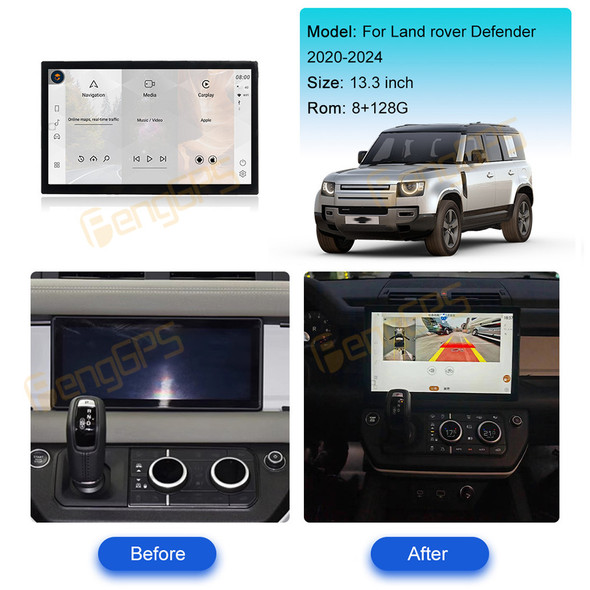 Android 13 Car Radio For Land Rover Defender 2020-2024 Intelligent Systems Multimedia Video Player Carplay Navigation GPS WIFI