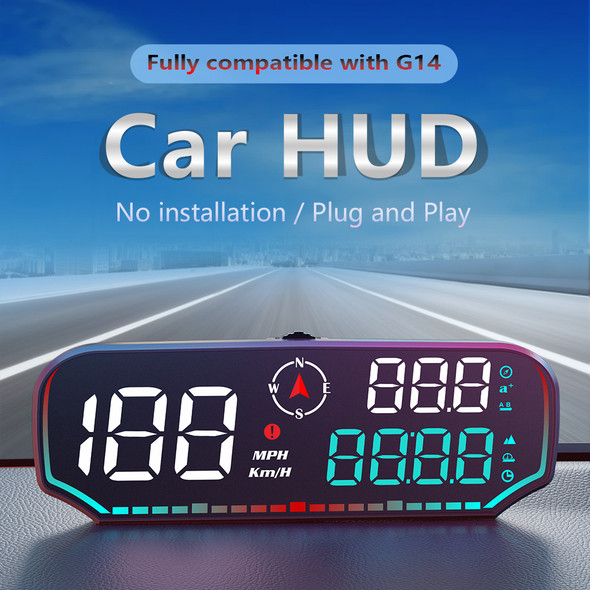 Hud Head-Up Display Car Electronic Devices Auto Intelligent Digital Gauge Feed Compass Overspeed Alarm Car Electrical Appliances