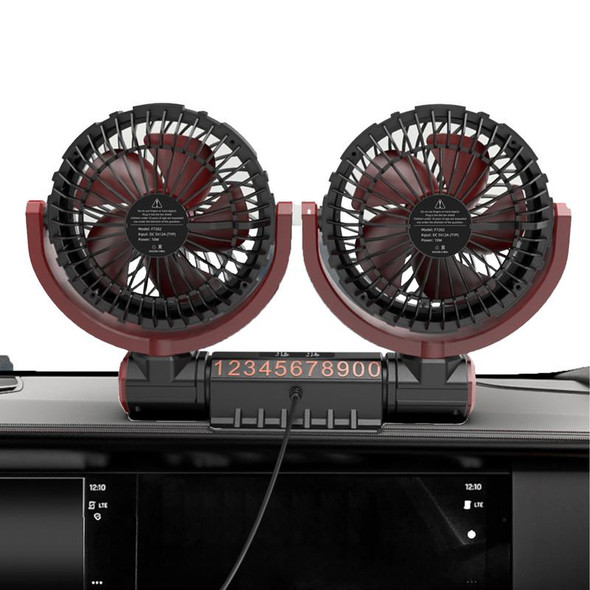 3 Speed Dual Head Car Fan 360 Degree Rotation Neck Auto Cooler Automobile Electrical Appliances for Summer Travel Keeping Cool