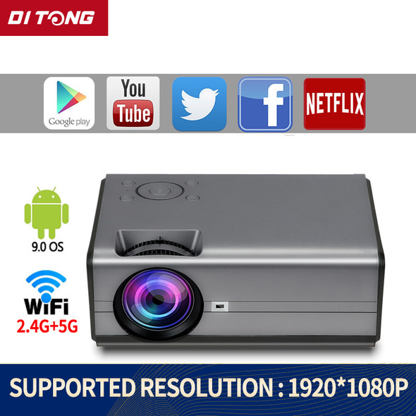 Global Version Ditong  Projector 1080P Mini LED Portable WIFI Full HD