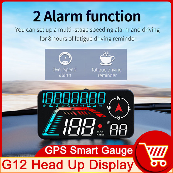 G12 HUD GPS Head Up Display Universal Speedometers Overspeed Warning Windshield Projector Car Electrical Appliances Accessories