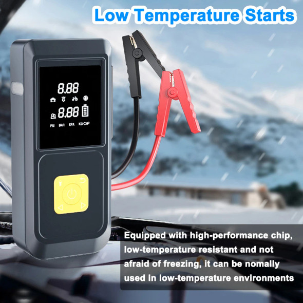 Car Jump Starter With Air Compressor 1000A Peaks Automobile Battery Booster With LED Light Power Bank Car Electrical Appliances