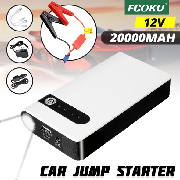 20000mAh Car Jump Starter 400A Battery Charger Emergency Power Bank Booster Starting Device For 12V Cars Electrical Appliances