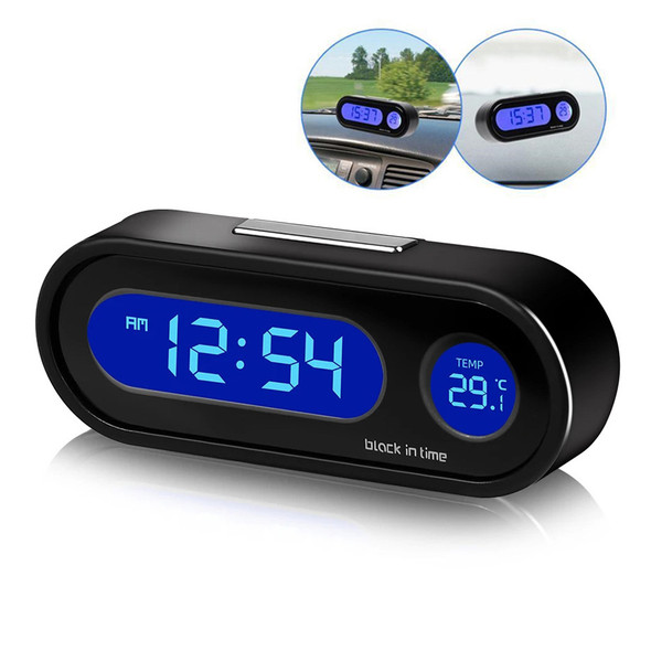 Car Digital Clock Mini Electronic Watch Automotive Dashboard Time Thermometer Automobile Luminous Clock Vehicles Accessories