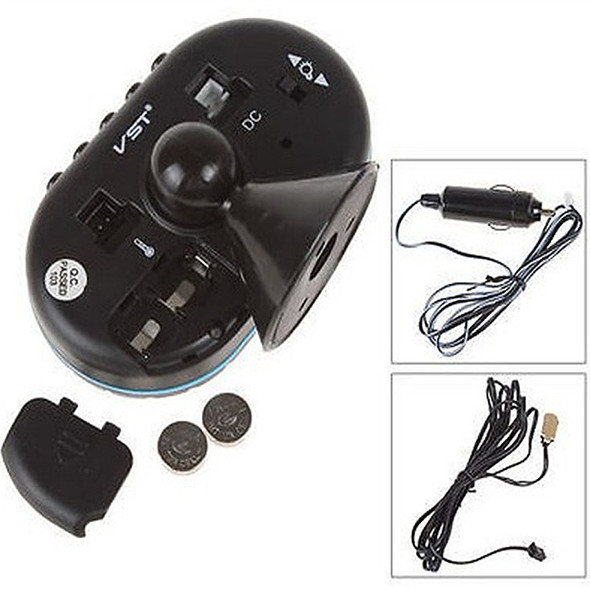 Digital Car Clock Dual Thermometer Battery Voltmeter Voltage Luminous Electronic Clock Tools Car DC 12V 24V Interior Accessories