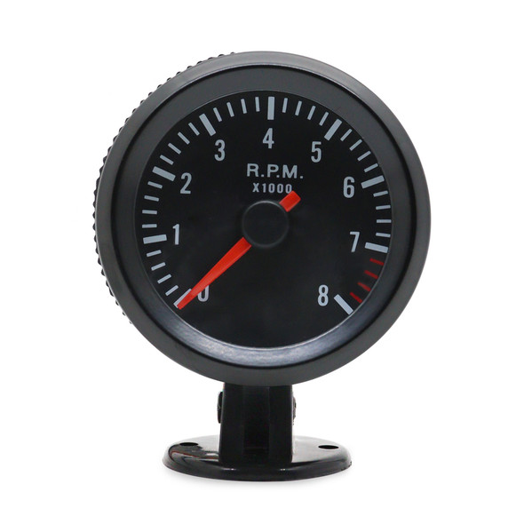 2" 52mm Car Meter Tachometer RPM Gauge 0-8000RPM Analog Black Case With White LED For 1-8 Cylinders Gasoline