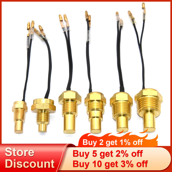 12V/24V Water Temperature Sensor Temp Sender 50K Head Plug 10MM 12MM 14MM 16MM For Car Truck Gauge Electric Meter NPT 3/8 1/8