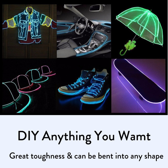 Glow El Wire Cable Led Neon Christmas Dance Party Diy Costumes