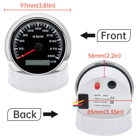 Customized Instruments 300KM/H 85MM GPS Speedometer 8KTachometer 52mm Fuel Voltmeter Water/ Oil Temp Oil Press Gauge With Sensor