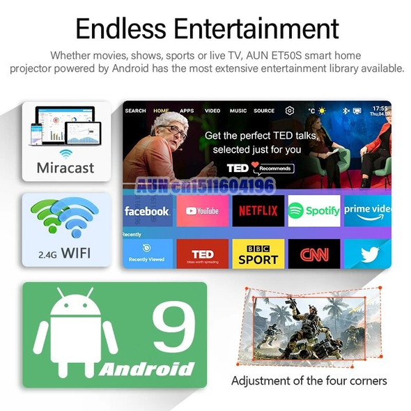 Aun Et50s Mini Projector Android Full Hd 1080p | Data Show Projector