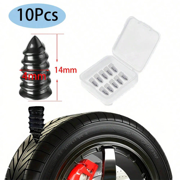 10pcs Tire Repair Rubber Nails Self-Service Tire Repair Rubber Screws For Car Motorcycle Tire Puncture Repair