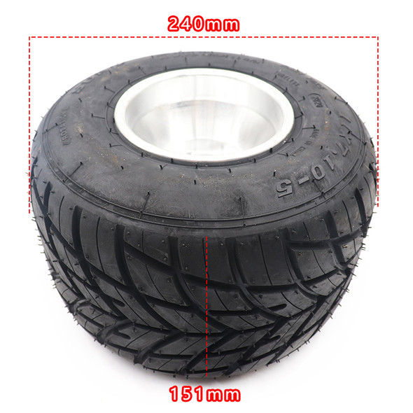 Karting wheel tire front 10x4.50-5 rear 11x7.10-5 with 5 inch aluminium alloy hub for GO KART ATV UTV Buggy