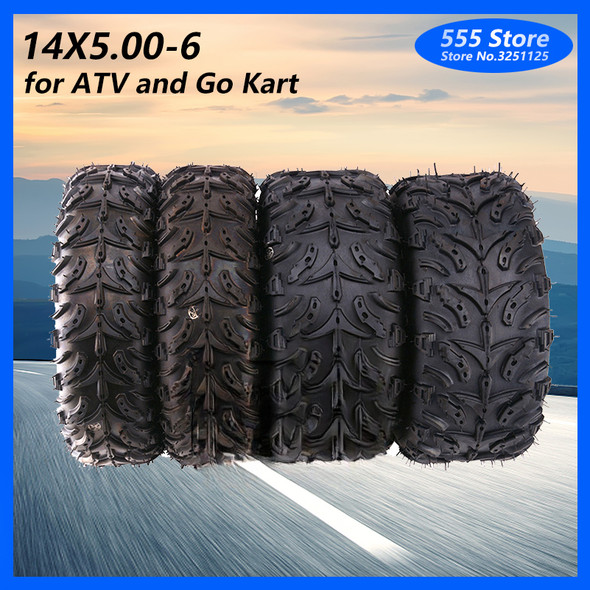 14 Inch Road Tubeless Tire 14X5.00-6 14x4.10-6 Tyre for Fuel Electric 4 Racing Wheels Buggy Karting Car ATV QUAD Go kart Parts