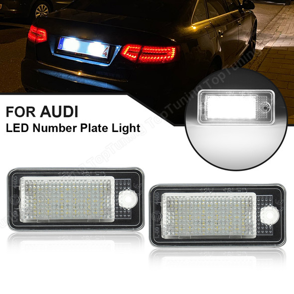 LED Number Plate Light For Audi A3 8P A4 B6 B7 S4 RS4 A6 RS6 S6 C6 S5 Cabrio Q7 A8 S8 RS4 Avant Error Free License Plate Lamp