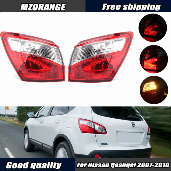 Car Outer Rear Tail Light For Nissan Qashqai 2008-2015 EU Version Brake Fog Lamp Accessories Car Warning Running Light