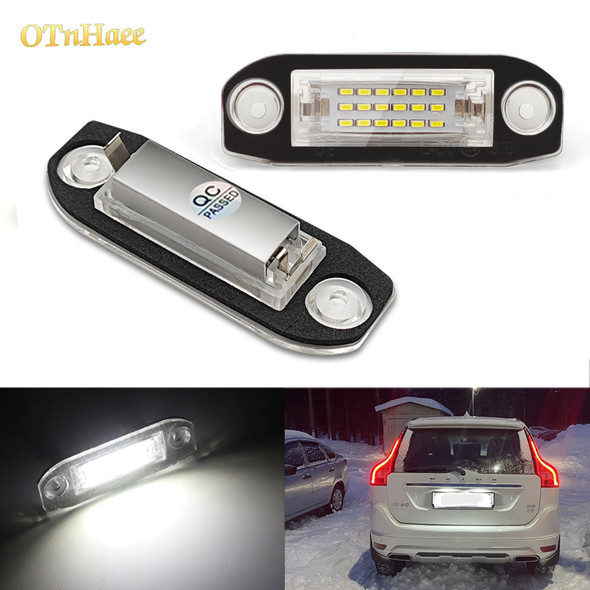 2pcs White LED light Error Free Number License Plate Lights for Volvo S80 XC90 S40 V60 XC60 S60 C70 V50 XC70 V70 LED Tag Lights